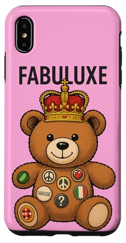 Gekrönter Bär mit Friedens- und Liebesknöpfen Hülle für iPhone XS Max von FabulousKeepsakes