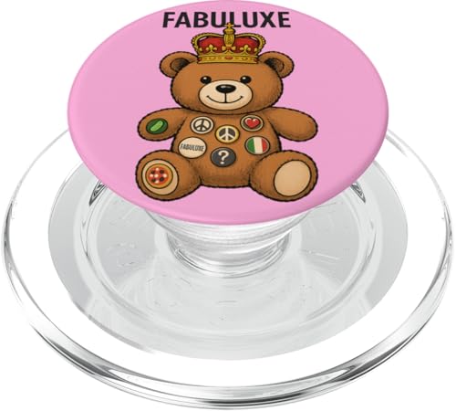 Gekrönter Bär mit Friedens- und Liebesknöpfen PopSockets PopGrip für MagSafe von FabulousKeepsakes