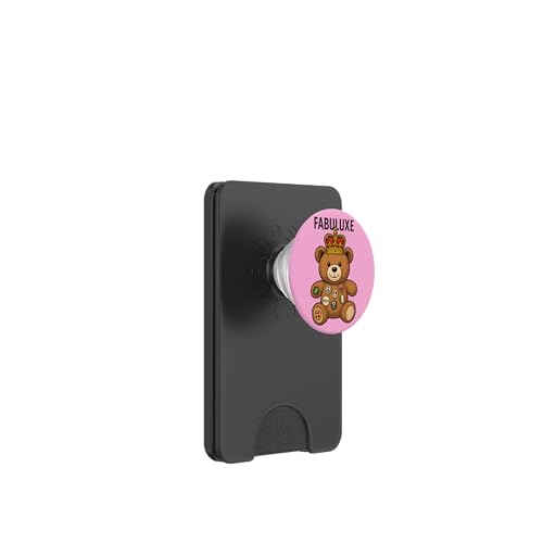 Gekrönter Bär mit Friedens- und Liebesknöpfen PopSockets PopWallet für MagSafe von FabulousKeepsakes