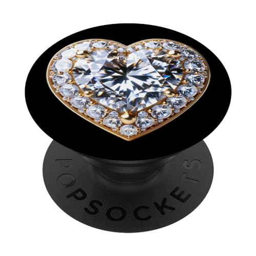 Heart of Radiance – Diamant Elegance Bling PopSockets mit austauschbarem PopGrip von FabulousKeepsakes