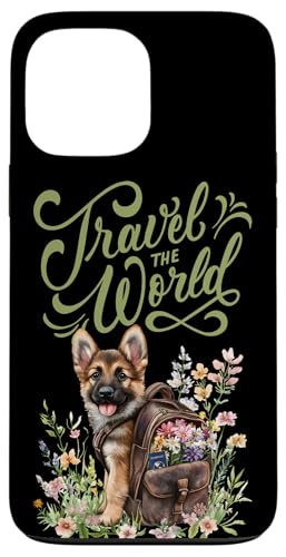 Reise Deutscher Schäferhund Welpe mit Rucksack in Frühlingsblumen Hülle für iPhone 13 Pro Max Reise Deutscher Schäferhund Welpe mit Rucksack in Frühlingsblumen Hülle für iPhone 13 Pro Max von FabulousKeepsakes