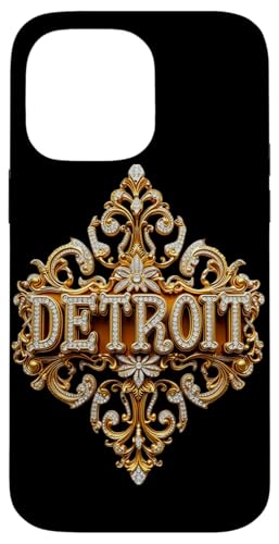 Schickes Gold und Diamant Detroit Geschenk Hülle für iPhone 14 Pro Max von FabulousKeepsakes