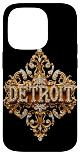 Schickes Gold und Diamant Detroit Geschenk Hülle für iPhone 14 Pro von FabulousKeepsakes