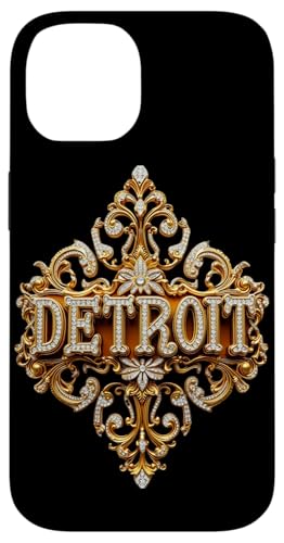 Schickes Gold und Diamant Detroit Geschenk Hülle für iPhone 14 von FabulousKeepsakes