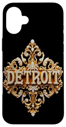 Schickes Gold und Diamant Detroit Geschenk Hülle für iPhone 16 Plus Schickes Gold und Diamant Detroit Geschenk Hülle für iPhone 16 Plus von FabulousKeepsakes