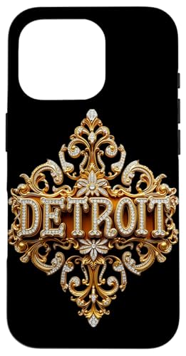 Schickes Gold und Diamant Detroit Geschenk Hülle für iPhone 16 Pro von FabulousKeepsakes
