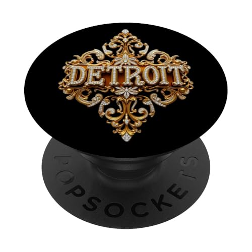 Schickes Gold und Diamant Detroit Geschenk PopSockets Klebender PopGrip von FabulousKeepsakes