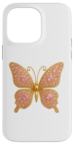 Schmetterling der Ausstrahlung: Diamant-Eleganz, rosa Bling Hülle für iPhone 14 Pro Max von FabulousKeepsakes
