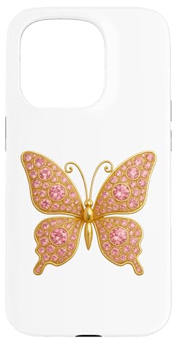 Schmetterling der Ausstrahlung: Diamant-Eleganz, rosa Bling Hülle für iPhone 15 Pro von FabulousKeepsakes