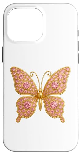 Schmetterling der Ausstrahlung: Diamant-Eleganz, rosa Bling Hülle für iPhone 16 Pro Max von FabulousKeepsakes