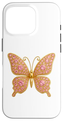 Schmetterling der Ausstrahlung: Diamant-Eleganz, rosa Bling Hülle für iPhone 16 Pro von FabulousKeepsakes