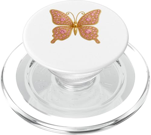 Schmetterling der Ausstrahlung: Diamant-Eleganz, rosa Bling PopSockets PopGrip für MagSafe von FabulousKeepsakes