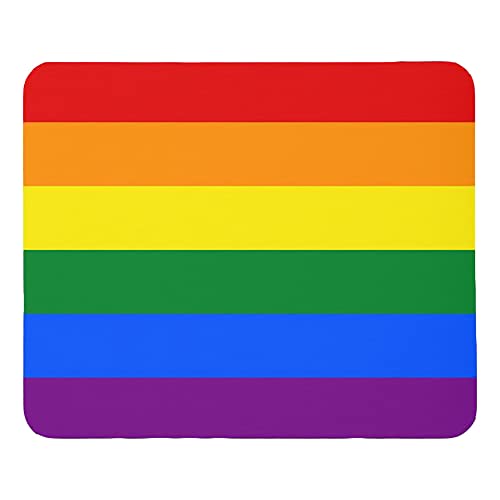 Gay Pride Mauspad mit 6 Streifen, Regenbogen-Flagge, Mauspad für Laptop, Computer, rutschfeste Gummiunterseite, schwarz (240 x 200 x 4 mm), blau, Farbe: 6-Streifen-Regenbogen-Flagge von FaceYee