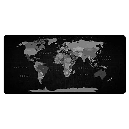 Schwarze Weltkarte Schreibtischunterlage Großes Mauspad Politische Weltkarte Schreibtischunterlage Computer Mauspad Schreibtischzubehör 900 x 400 x 4 mm Farbe: Politische Weltkarte von FaceYee