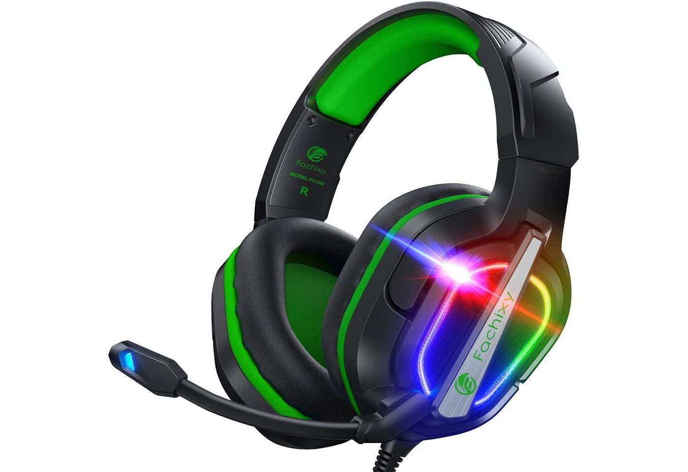Fachixy Gaming-Headset (120° drehbares Mikrofondesign, mit Kabel, Kopfhörer mit Kabel und Stereo Surround mit Mikrofon Noise Cancelling) von Fachixy