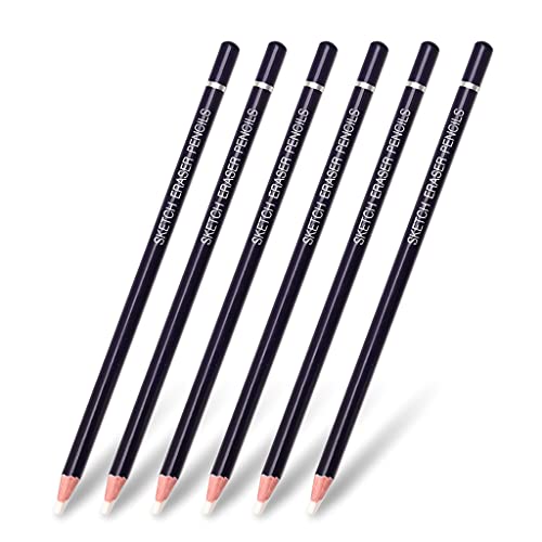 6 x Künstler-Radierstifte, Skizzenstift, Radiergummi, Zeichenstift-Stil, ideal für Künstler, Anfänger, Zuhause, Schule von FackLOxc