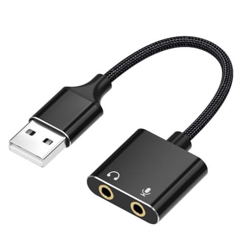 Doppelfunktion USB Sound Adapter Draht Kopfhörer und Mikrofon Soundkarte für Gaming, Podcasting & Online Meetings Doppelfunktion USB Sound Adapter Draht Kopfhörer und Mikrofon Soundkarte für Gaming, Podcasting & Online Meetings von FackLOxc