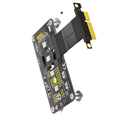 FackLOxc 10 cm Schnelles NGFFs NVME Festplatten Zu PCIE 4-Verlängerungskabel Mit Lüfter LED Magnetpad von FackLOxc