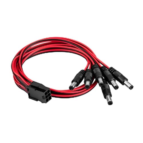 FackLOxc 18AWG PCIE 6PIN FEMPINIGER DC5.5X2 5 Mm Kopfkabel Für Grafikkarten Die Bis Zu Sechs Geräte Unterstützen von FackLOxc