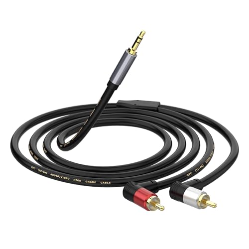 FackLOxc 3 5 Mm Weiblich Bis 2rca Männliche Stereo Stereo Y Kabelgold Adapter Für Smartphones Lautsprecher Heimkino von FackLOxc