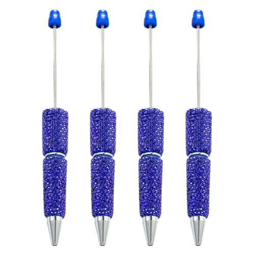 FackLOxc 4 Stück Perlenkugelschreiber, glattes Schreiben, 1,0 mm, Strasssteine, Perlenstift, Schreibwarenstift für die Schule von FackLOxc