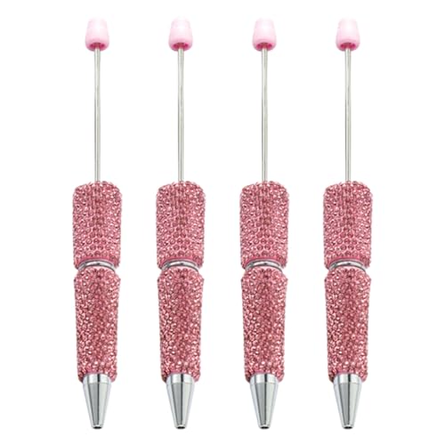 FackLOxc 4 Stück Perlenkugelschreiber, glattes Schreiben, 1,0 mm, Strasssteine, Perlenstift, Schreibwarenstift für die Schule von FackLOxc