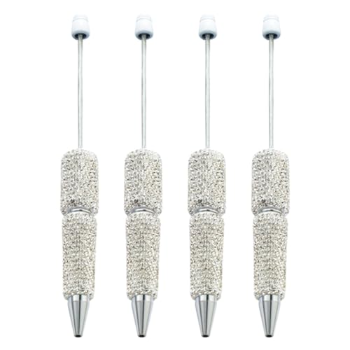 FackLOxc 4 Stück Perlenkugelschreiber, glattes Schreiben, 1,0 mm, Strasssteine, Perlenstift, Schreibwarenstift für die Schule von FackLOxc