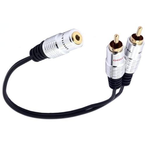 FackLOxc 9 84 Zoll 3 5 Mm Weibliches Kabel Mit Goldener Spitze 3.5 Stecker Y Splitteradapterlinie Schwarz FackLOxc 9 84 Zoll 3 5 Mm Weibliches Kabel Mit Goldener Spitze 3.5 Stecker Y Splitteradapterlinie Schwarz von FackLOxc