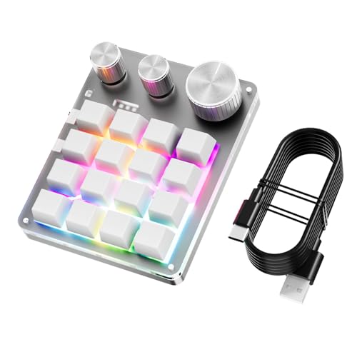 FackLOxc Mechanische Gaming-Tastatur mit 16 programmierbaren Tasten und 3 Reglern für verbesserte Produktivität bei Gaming und Büro FackLOxc Mechanische Gaming-Tastatur mit 16 programmierbaren Tasten und 3 Reglern für verbesserte Produktivität bei Gaming und Büro von FackLOxc