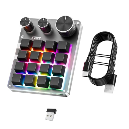 FackLOxc Mechanische Gaming-Tastatur mit 16 programmierbaren Tasten und 3 Reglern für verbesserte Produktivität bei Gaming und Büro FackLOxc Mechanische Gaming-Tastatur mit 16 programmierbaren Tasten und 3 Reglern für verbesserte Produktivität bei Gaming und Büro von FackLOxc