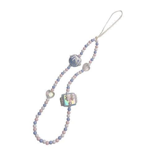FackLOxc Mode Niedliche Handy Lanyard Armband Mobiltelefone Elegante Farbenfrohe Perlenhubpendellöfchen Anti Verlorene Handgelenkskettenschmuck von FackLOxc