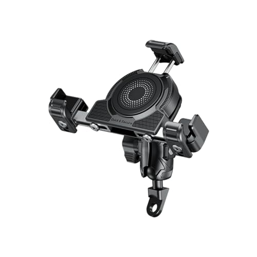FackLOxc Motorrad-Telefonhalterung, fortschrittliche, stoßdämpfende Handyhalterung, geeignet für Hochgeschwindigkeits-Radfahren für 13,7 cm - 18,3 cm (5,4 - 7,2 Zoll) große Telefone von FackLOxc