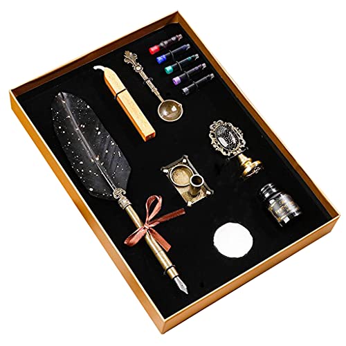 FackLOxc Retro Sprinkle Gold Pen Retro Pen Set Pen Kalligraphie Schreiben Stift Wachs Siegel Stempel Kits FackLOxc Retro Sprinkle Gold Pen Retro Pen Set Pen Kalligraphie Schreiben Stift Wachs Siegel Stempel Kits von FackLOxc