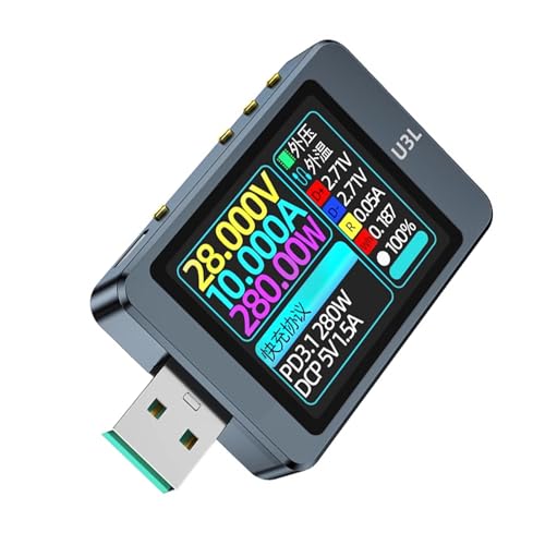 FackLOxc U3L Tester 4-28V 8A LCD USB Spannungen Strom Power Tester Multimeter Schnelle Lade Erkennung Kapazität Welligkeiten Messung von FackLOxc