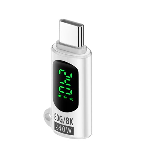 FackLOxc USB-C-Stecker auf Buchse, USB-C-Adapter mit 240 W Schnellladung und 8K @ 60 Hz Videoausgang für Laptop FackLOxc USB-C-Stecker auf Buchse, USB-C-Adapter mit 240 W Schnellladung und 8K @ 60 Hz Videoausgang für Laptop von FackLOxc