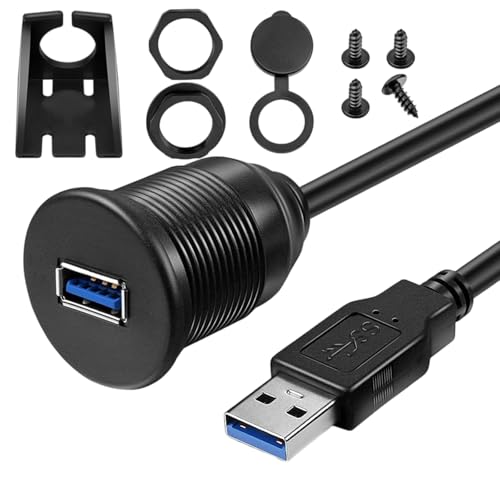 FackLOxc USB3.0 Männliche Bis Weibliche Flush Mount Verlängerungskabel Haltbarkeit Für Auto Und Boote Dashboards Dockadapter 1/2meter FackLOxc USB3.0 Männliche Bis Weibliche Flush Mount Verlängerungskabel Haltbarkeit Für Auto Und Boote Dashboards Dockadapter 1/2meter von FackLOxc