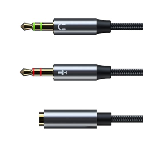 FackLOxc Upgrades 3,5 mm TRRS auf Doppel-Adapter, Gaming-Kopfhörer auf PC-Adapter, Aluminium für glatten Klang und Mikrofon-Verbindungen FackLOxc Upgrades 3,5 mm TRRS auf Doppel-Adapter, Gaming-Kopfhörer auf PC-Adapter, Aluminium für glatten Klang und Mikrofon-Verbindungen von FackLOxc