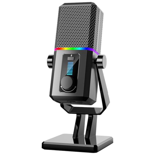 Facmogu HK2 Gaming-Mikrofon, USB Dynamic Gaming-Mikrofon für PC, Computer-Gaming-Streaming-Mikrophon mit RGB-Licht, Mute-Taste, Gain-Regler, Desktop-Podcast- Mic für die Aufnahme Studio Twitch Facmogu HK2 Gaming-Mikrofon, USB Dynamic Gaming-Mikrofon für PC, Computer-Gaming-Streaming-Mikrophon mit RGB-Licht, Mute-Taste, Gain-Regler, Desktop-Podcast- Mic für die Aufnahme Studio Twitch von Facmogu