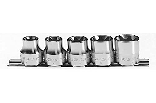 FACOM 1/2 Zoll Steckschlüssel, für Torx-Außenprofil, auf Halteschiene, 5-teilig, 1 Stück, STX.40 FACOM 1/2 Zoll Steckschlüssel, für Torx-Außenprofil, auf Halteschiene, 5-teilig, 1 Stück, STX.40 von Facom