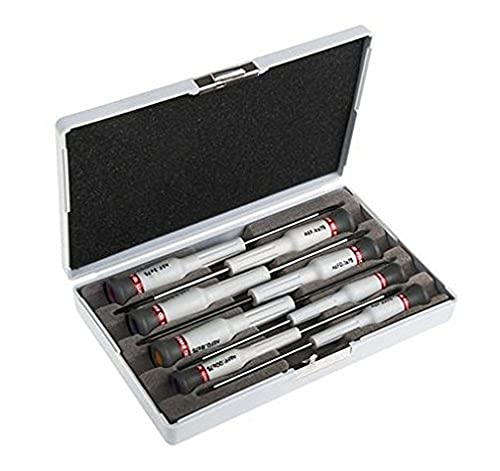 FACOM - Werkzeugkoffer mit 8 Schraubendreher-Bits Schlitz, Kreuz und Pozidriv - AEF.J6 - Präzisionsschraubendreher - 5 Schlitz-Bits, 1 Kreuz-Bit, 2 Pozidriv-Bits - Mit Aufbewahrungskoffer von Facom