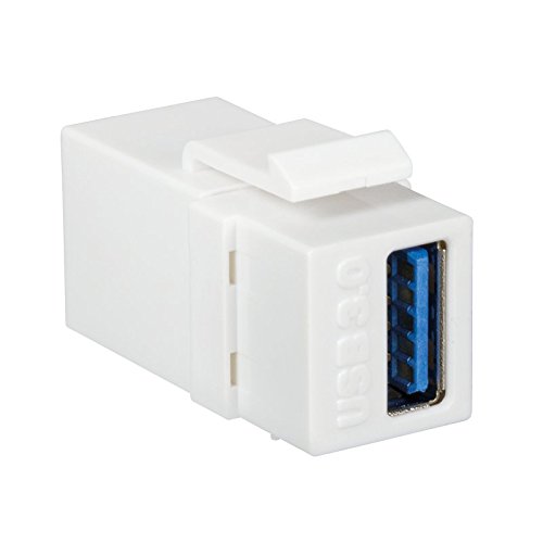 Faconet® Keystone Modul USB 3.0 Buchse > Buchse Verbinder für Keystone Panels oder Dosen mit Einrastvorrichtung (2 Stck) von Faconet