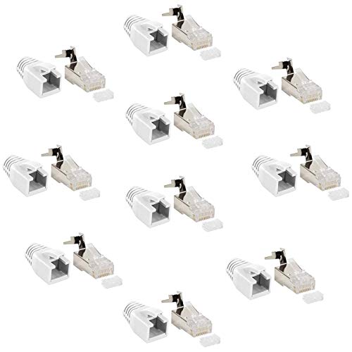 Faconet 10er Pack RJ45 Netzwerkstecker CAT 7A CAT 6A CAT7 bis 10 Gigabit Crimp Stecker Modular Steckverbinder Knickschutz Hülle Verlegekabel Netzwerk LAN Patchkabel cat7 cat8.1 AWG23 Einführhilfe Faconet 10er Pack RJ45 Netzwerkstecker CAT 7A CAT 6A CAT7 bis 10 Gigabit Crimp Stecker Modular Steckverbinder Knickschutz Hülle Verlegekabel Netzwerk LAN Patchkabel cat7 cat8.1 AWG23 Einführhilfe von Faconet
