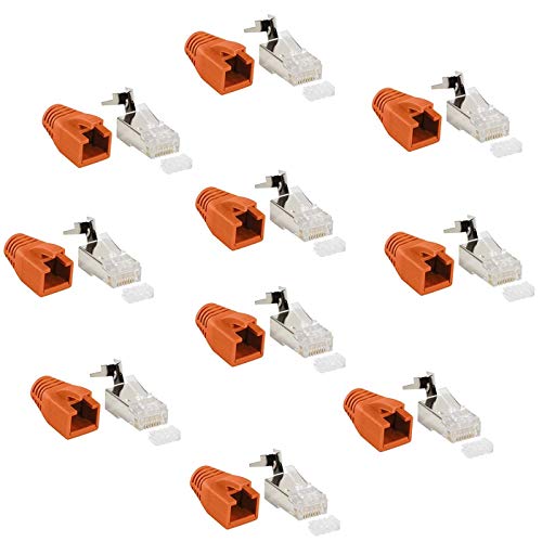 Faconet 10er Pack RJ45 Netzwerkstecker CAT 7A CAT 6A CAT7 bis 10 Gigabit Crimp Stecker Modular Steckverbinder Knickschutz Hülle Verlegekabel Netzwerk LAN Patchkabel cat7 cat8.1 AWG23 Einführhilfe Faconet 10er Pack RJ45 Netzwerkstecker CAT 7A CAT 6A CAT7 bis 10 Gigabit Crimp Stecker Modular Steckverbinder Knickschutz Hülle Verlegekabel Netzwerk LAN Patchkabel cat7 cat8.1 AWG23 Einführhilfe von Faconet
