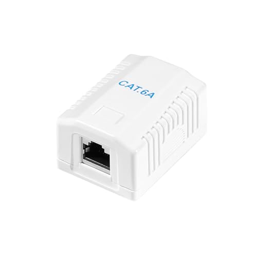 Faconet CAT 6A Anschlussdose Aufputzbox 1x RJ45 STP Netzwerkdose Aufputz geschirmt 10 Gigabit 500Mhz Universal AWG 22-26 cat7 von Faconet