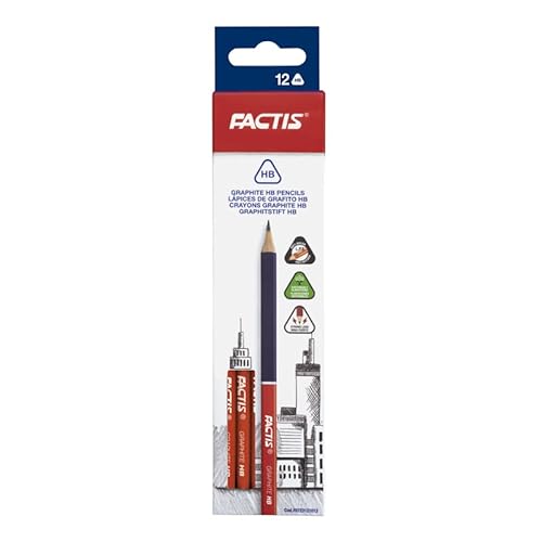 FACTIS Box 12 Stück HB Graphitstifte Dreieck von Factis