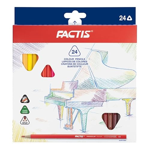 FACTIS® 24 dreieckige Buntstifte von Factis