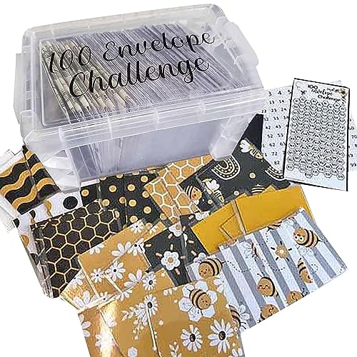 100-Umschlag-Challenge Budget Planner Cash Stuffing Set Ersparnis Challenge Box, Geld Sparen Umschläge, Bargeld Umschlag Kit von Facynde
