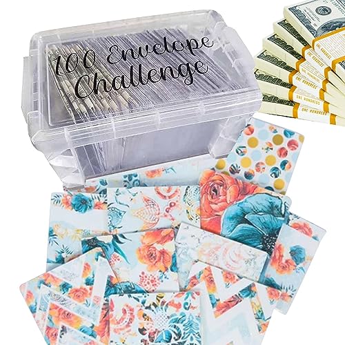 100-Umschlag-Challenge Budget Planner Cash Stuffing Set Ersparnis Challenge Box, Geld Sparen Umschläge, Bargeld Umschlag Kit von Facynde