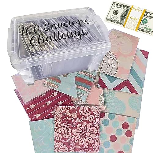 100-Umschlag-Challenge Budget Planner Cash Stuffing Set Ersparnis Challenge Box, Geld Sparen Umschläge, Bargeld Umschlag Kit von Facynde