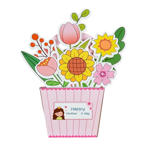Facynde Pop-Up-Karte zum Muttertag, 3D-Muttertagskarte - Kreative, ästhetische 3D-Blumenkarte mit „Ich liebe dich“,Ich liebe dich, Mama. Exquisiter Gruß zum Muttertag als Andenken für Mama von Facynde